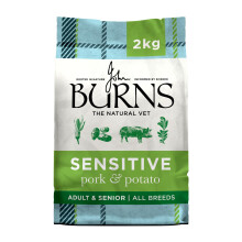 Burns Pet Nutrition Hypoallergenic Complete Dry Dog Food Adult and Senior Dog Sensitive with Pork and Potato 2 kg