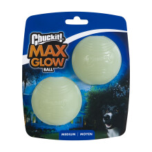 Chuckit! Max Glow Balls Glow in the Dark Dog Toy, Medium, 6.5 cm (2-Pack)