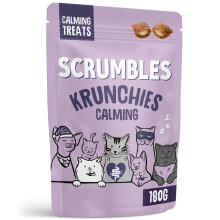 Scrumbles • Cat Treats • Krunchies • Calming • All Lifestages • 180g Bag • Hypoallergenic • No Added Sugar • Valerian & Chamomile •
