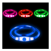 LED Dog Collar,USB Rechargeable Adjustable Cut to Size Ultra Bright Colours Glow Light Collar for Dogs USB Rechargeable Lithium Battery Night Visibil