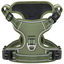 HEELE Dog Harness, No Pull Dog Harness Medium, Release on Neck, Front Back Clips Dog Vest Harness Reflective Adjustable Padded, Easy Control Handle f