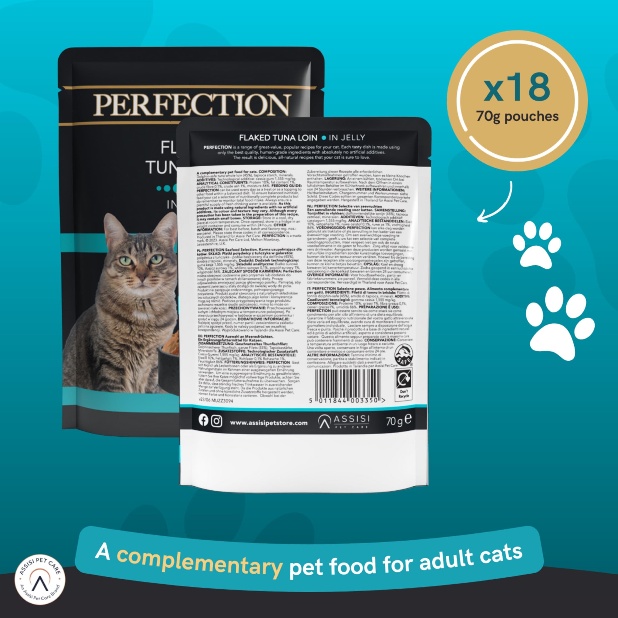 HiLife Perfection - Wet Cat Food - Flaked Tuna Loin in Jelly - Natural ...