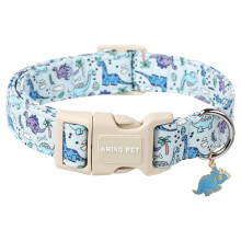 ARING PET Dog Collar, Cute Dinosaurs Dog Collar with Quick Release Plastic Buckle, Comfortable Cotton Pet Collar for Boys&Girls Dogs, X-Small