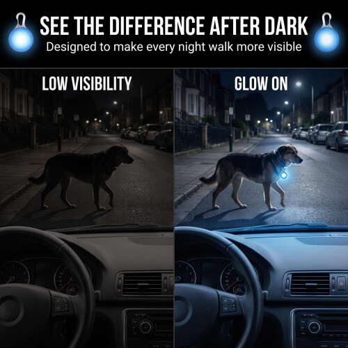 SerDa-Run LED Dog Collar Lights - 2 Pack, 3 Light Modes for Night Walking & Camping (2PCS Pink + Blue,Regular) 2