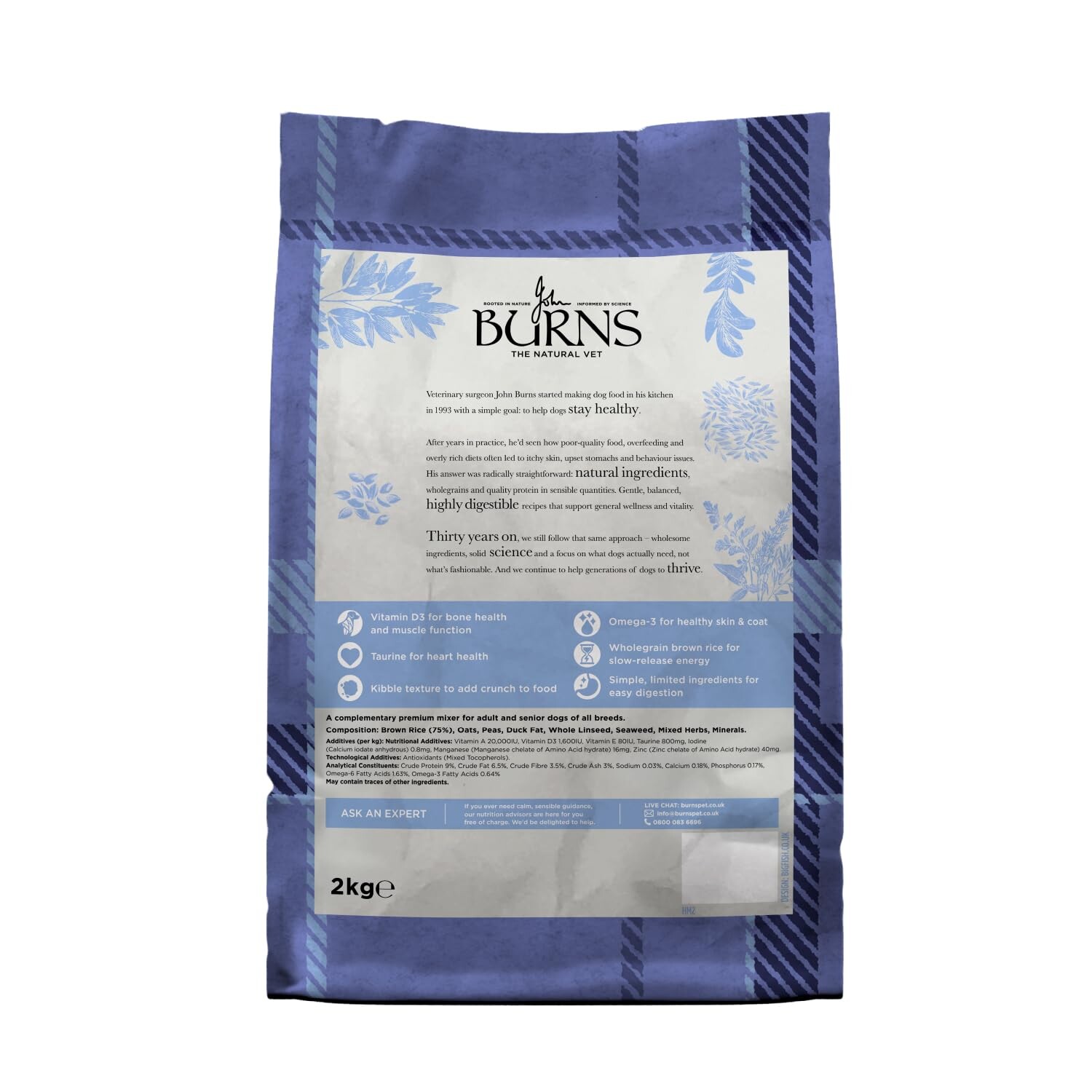 Burns Hypoallergenic Mixer – Dry Dog Food – Adult & Senior –2kg ...
