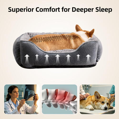 Oveppy Dog Bed Medium Washable, Rectangle Dog Beds for Medium Large Dogs 1