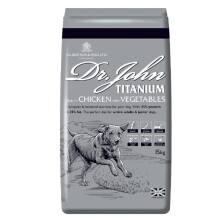 Dr. John Titanium Complete Dry Dog Food 15kg - Chicken, Vegetables and New Zealand Green-Lipped Mussel - Complete Nutrition for Active Adult and Juni