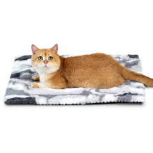 Petace Pet Self-Warming Plush Bed, 75 x 50 cm, for Cats & Small Dogs, Brown