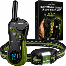PAWPRO Dog Training Collar with Remote, UK Law-Compliant & Shock-Free, 3000M Range, Night-Light Mode, Beep, Boosted Vibration, Waterproof Rechargeabl
