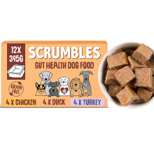 Scrumbles • Wet Dog Food • Hypoallergenic • All Lifestages • Poultry Multipack • 4.74kg (12Trays x 395g) • Natural Complete Adult Recipe