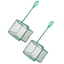 Uniclife 2 Pack 20 cm Aquarium Fish Net Fine Mesh Fish Catch Nets with 26 cm Plastic Handle - Green