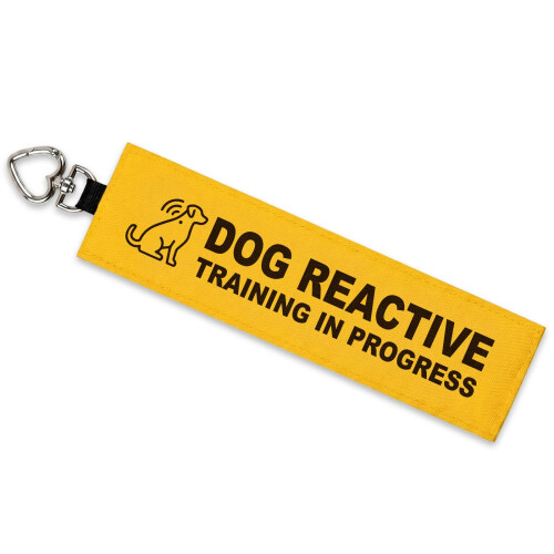 Training in Progress Yellow Warning Sleeve with Heart Snap Hook