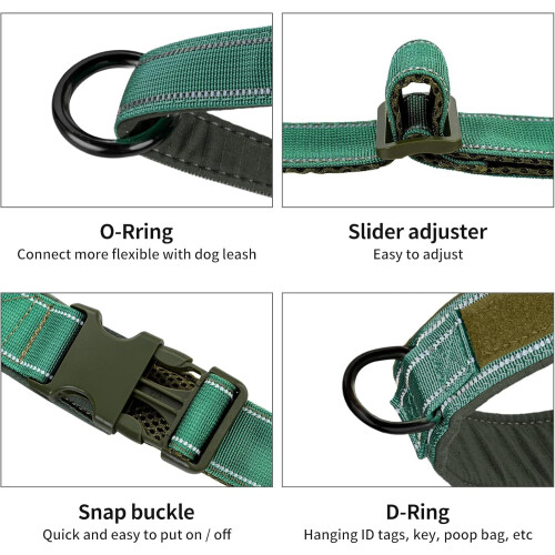 Annchwool No Pull Dog Harness with Soft Padded Handle & Front Clip,Green,L 2