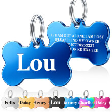 Dog Tags for Pets Engraved UK Personalised Dog Tag ID Name Tags for Cat Puppy Pet Collar Double Sided Deeply Laser Engraved Stainless Steel Identify