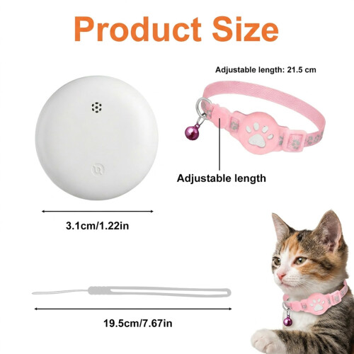 Cat Tracker Collar,Real Time GPS Dog Tracker Collar (Pink) 2
