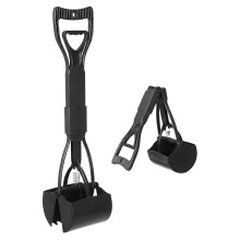 BARGAIN FACTORY Dog Pooper Scooper, 60cm Long Handle, Foldable Pet Waste Picker for Gravel, Dirt, Grass, No Bending Design