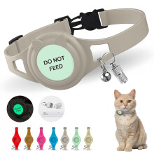 Hypoallergenic Apple Airtag Cat Collar with Breakaway Clasp, Bell & ID Tag. Compatible with Airtag. Waterproof & Lightweight cat Collar airtag Holder