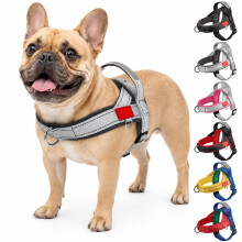 Olcyren Dog Harness for Small Medium Dogs Puppy, No Pull Adjustable Reflective Dog Harness with Front Clip and Handle, Soft Comfortable Breathable Pe