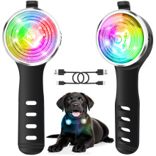 Tubasion Dog Lights for Night Walking, Upgraded 8 Modes Rechargeable Dog Collar Light for Nighttime Clip On, IP66 Waterproof and Durable Silicon Band