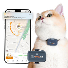 Pawfit Lite 4G GPS Cat Tracker, Live Tracking, Ultra-Light, Charcoal Grey