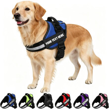 Personalised No-Pull Dog Harness with Name & Number – Reflective Heavy-Duty Vest, No-Choke Design Prevents Neck Injury,Custom Fonts & Colors for Tra
