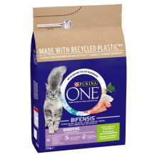 Purina One Sensitive Complete Dry Cat Food with Rich in Turkey and Rice, 3 kilograms