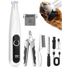 IREDOON Dog Paw Trimmer with LED Light, 8PCS Grooming Kit for Dogs & Cats