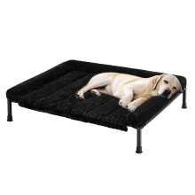 Veehoo Large Raised Elevated Dog Bed with Fluffy Removable Bolster, Outdoor