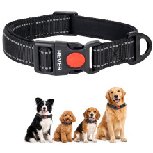 REVER Reflective Dog Collar, Nylon, Soft Neoprene Padded, Durable