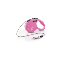 flexi Cat | 3 m Retractable Cord Leash for Cats up to 8 kg | Pocket size | 3-Finger Handle | Pink | Retractable Lead | Weight: 100 g | Dimensions: 8.