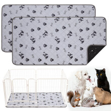 HOZKUY 2-Pack Guinea Pig Cage Liners & Bedding 120x60 cm - Fast-Absorbing, Washable & Reusable, Leakproof Pee Pads and Mat with Odor Control & Non-Sl