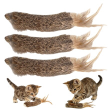 HORREX 3 Pieces Cat Toys Rabbit Fur Cat Toy with Silvervine Gall Fruit