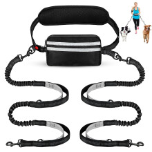 Hands Free Dog Lead with Adjustable Waist Belt, Shock Absorbing Bungee, Reflective for Medium & Large Dogs