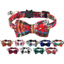 Bow Tie Cat Collar with Bell – Adjustable Breakaway Kitten Collar, Comfortable Lightweight Safety Collar for Cats and Small Pets, Soft Tartan Design