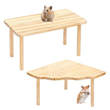 2pcs Wooden Hamster Platforms, Stable Hamster Cage Accessories for Climbing & Playing, Hamsters Platform for Hamsters, Gerbils, Chinchillas or Other
