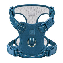 No Pull Dog Harness L for Large Dogs, with 3 Buckles & Clips, Oxford & Mesh
