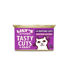 Lily’s Kitchen Tasty Cuts in Gravy Chicken with Fish, Complete Nutrition, Cat Wet Food 18x Tins (85g), Tailored for Senior Cats, With Natural Ingred