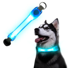 Light Up Dog Collars, Silicone LED Puppy Collar Flashing Led Light, Reflective Puppy LED Collar Safety Warning for Cats & Small Dogs Night Walking -