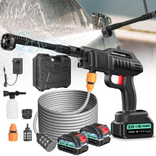 Cordless Pressure Washer 21V 80Bar 360L/H with 6-in-1 Nozzle & 5M Hose, Battery Jet Wash for Car/Bike/Patio/Garden – Superior to Standard Pressure W