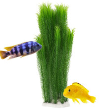 Mascot Pets 40cm Life LIke Tall Large Green Plastic Artificial Plant Wild Bush Reeds for Aquarium Fish Tank Aquatic Greenery Décor Decoration Water G