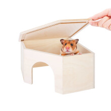 Niteangel Birch Chamber Maze Hamster Hideout - Small Pets Forest House Habitat Decoration for Hamster Mice Gerbils