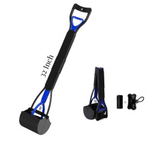 Ceasyde Large Dog Pooper Scooper, 28 Inch Long Handle Foldable Walking Poo Remover Grabber Picker for Outdoor Garden/Indoor Dog Animal Waste, No Need