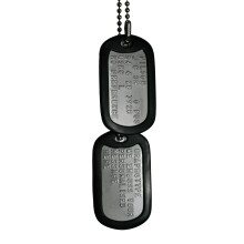 Graphotype Personalised Stainless Steel US Military Dog Tags - 2 X Exact Replica Embossed Stainless Steel Dog ID Tags with Chains & silencers