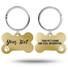Charmify Dog Tags for Pets Engraved UK – Bone & Paw Stainless Steel Dog Name Tag | Personalised Pet ID Tag Engraved with Name, Phone & Address | Mad