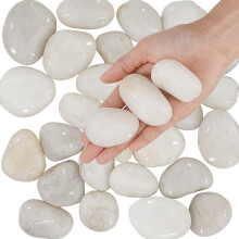 Hisredsun 2 lb White Decorative Stones,3-6cm Natural Polished Pebbles