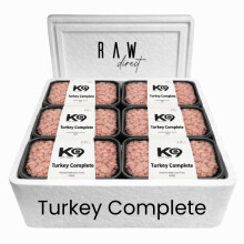 K9 Raw Meat Frozen Dog Food Mix Box – 80:10:10 Ratio BARF Diet Approved Dog Meals, 454g Frozen Raw Food Variety Pack – Natural Dog Food - by Raw D