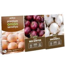 Mixed Winter Onion Sets 3-Pack (750g, Approx. 150 Bulbs) Snowball, Red Winter and Senshyu for Planting Now in UK Autumn by Jamieson Brothers