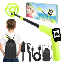 Metal Detector Kids - iTayga 2026 Rechargeable Kid Metal Detectors with 1800mAh Battery, Adjustable Height 24"-35", High Accuracy Coil Waterproof Gol