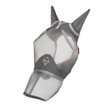 LeMieux Horse ArmourShield Pro Full Fly Mask with Soft Bamboo Lining - UV Protective & Breathable Mesh - Grey - Large