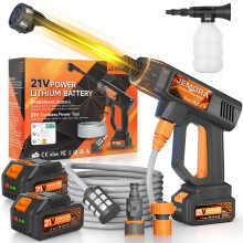 Cordless Pressure Washer, 6-in-1 Battery Power Washer with 2 Batteries